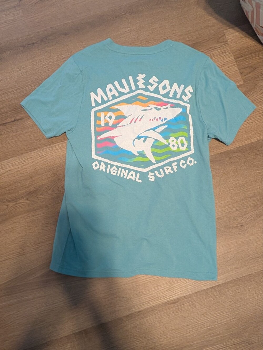 Teal Graphic Surf Logo Kids T‑Shirt